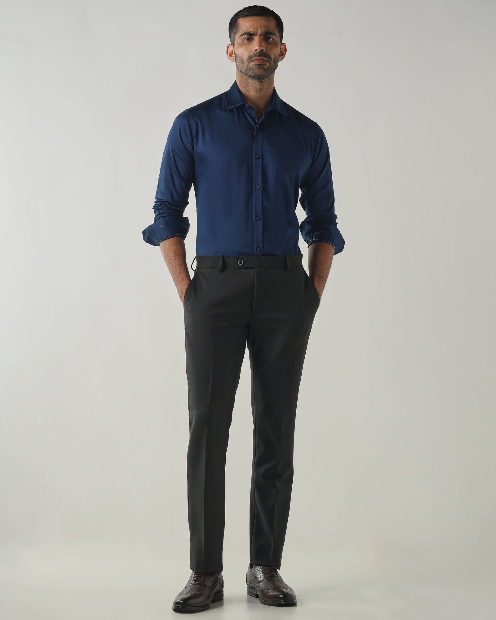 Mid Night Blue Slim fit Fashion Formal Shirts