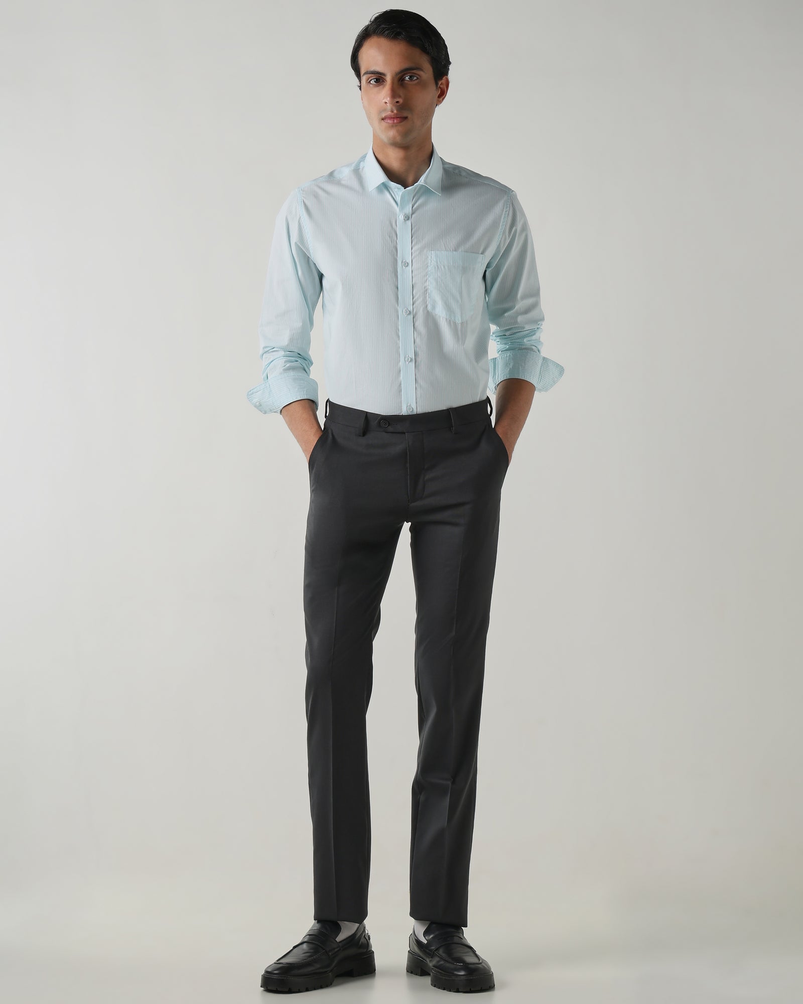 Men Regular Fit Shirt White/Blue