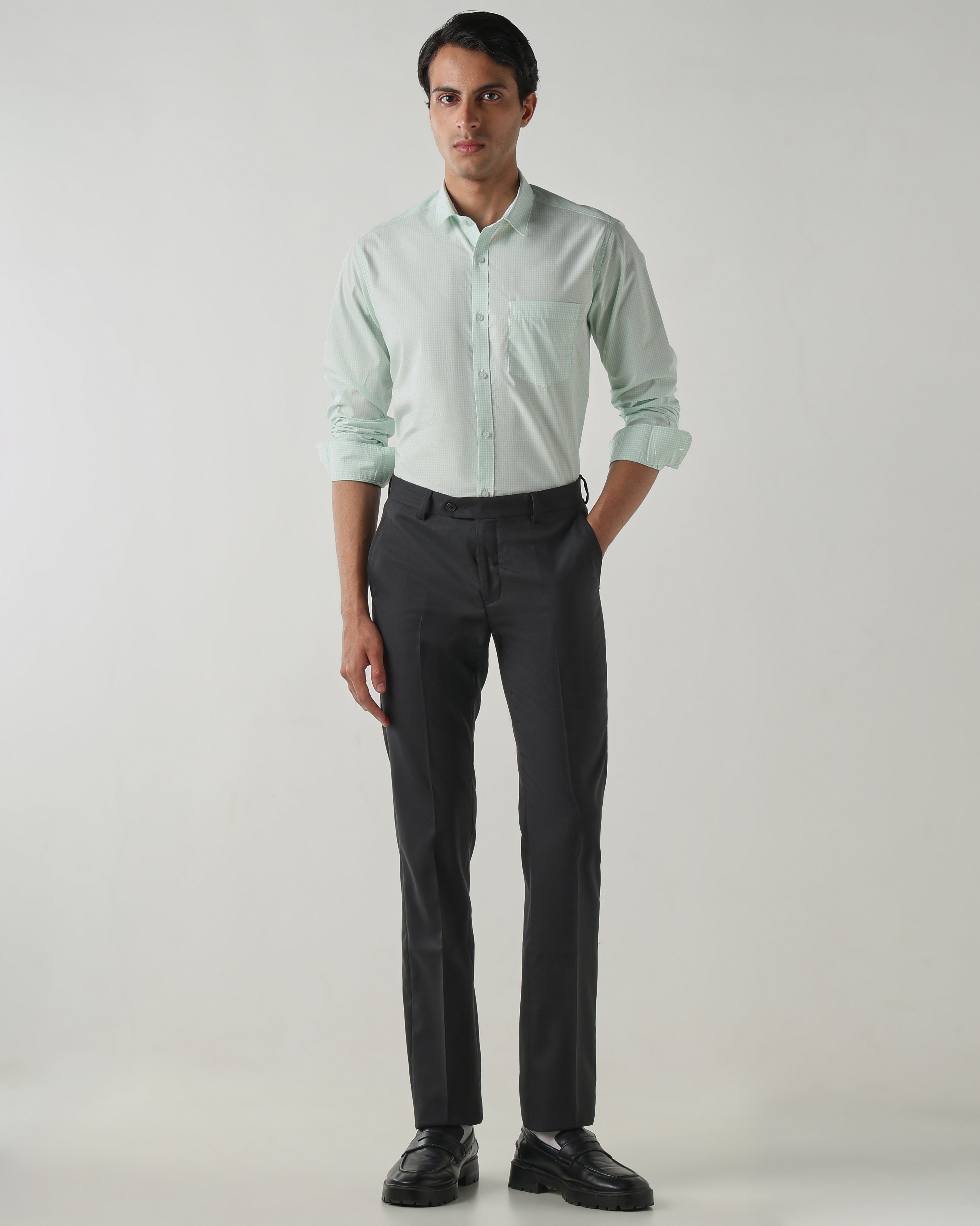 Men Regular Fit Shirt White/Pista