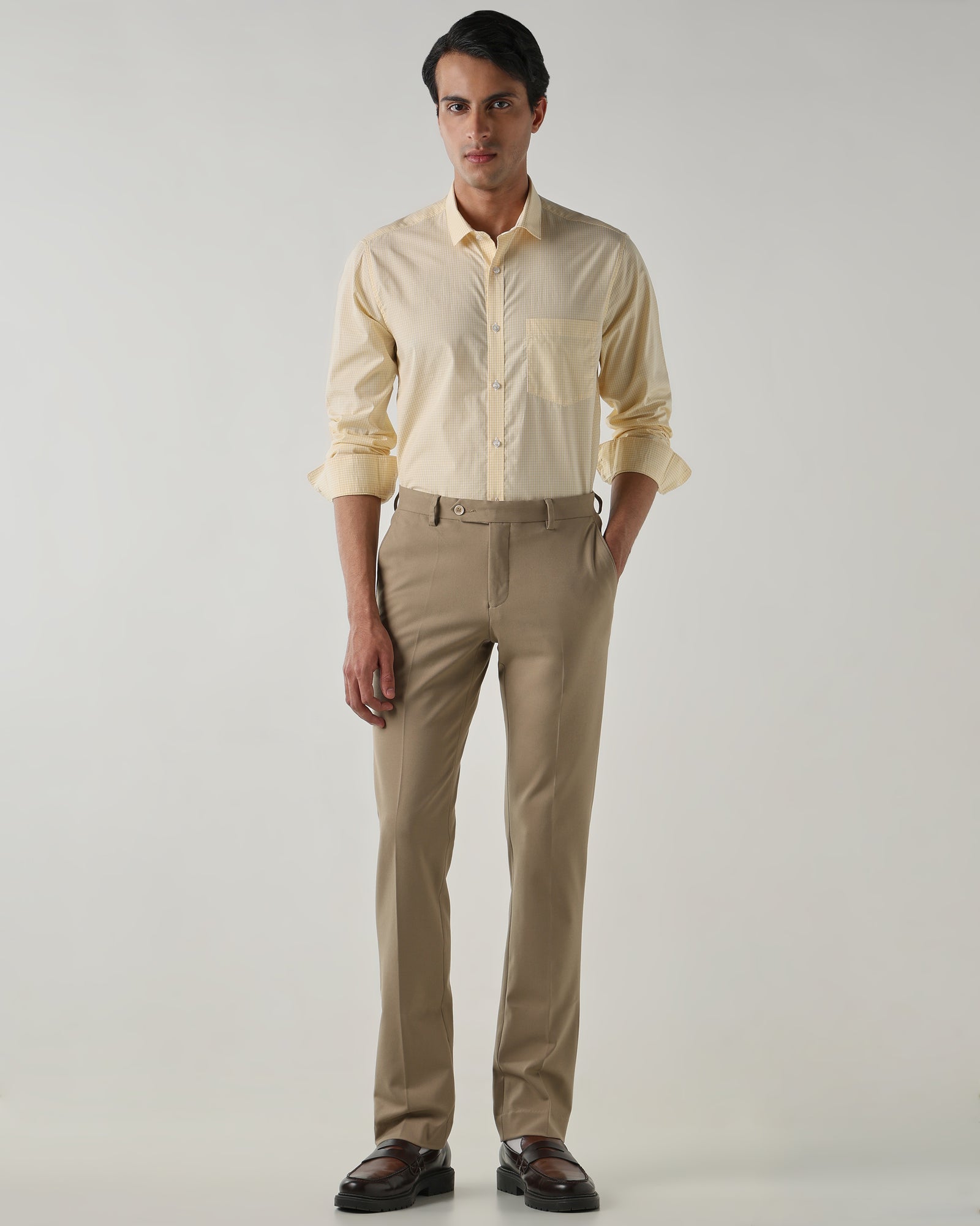 Men Regular Fit Shirt White/Yellow