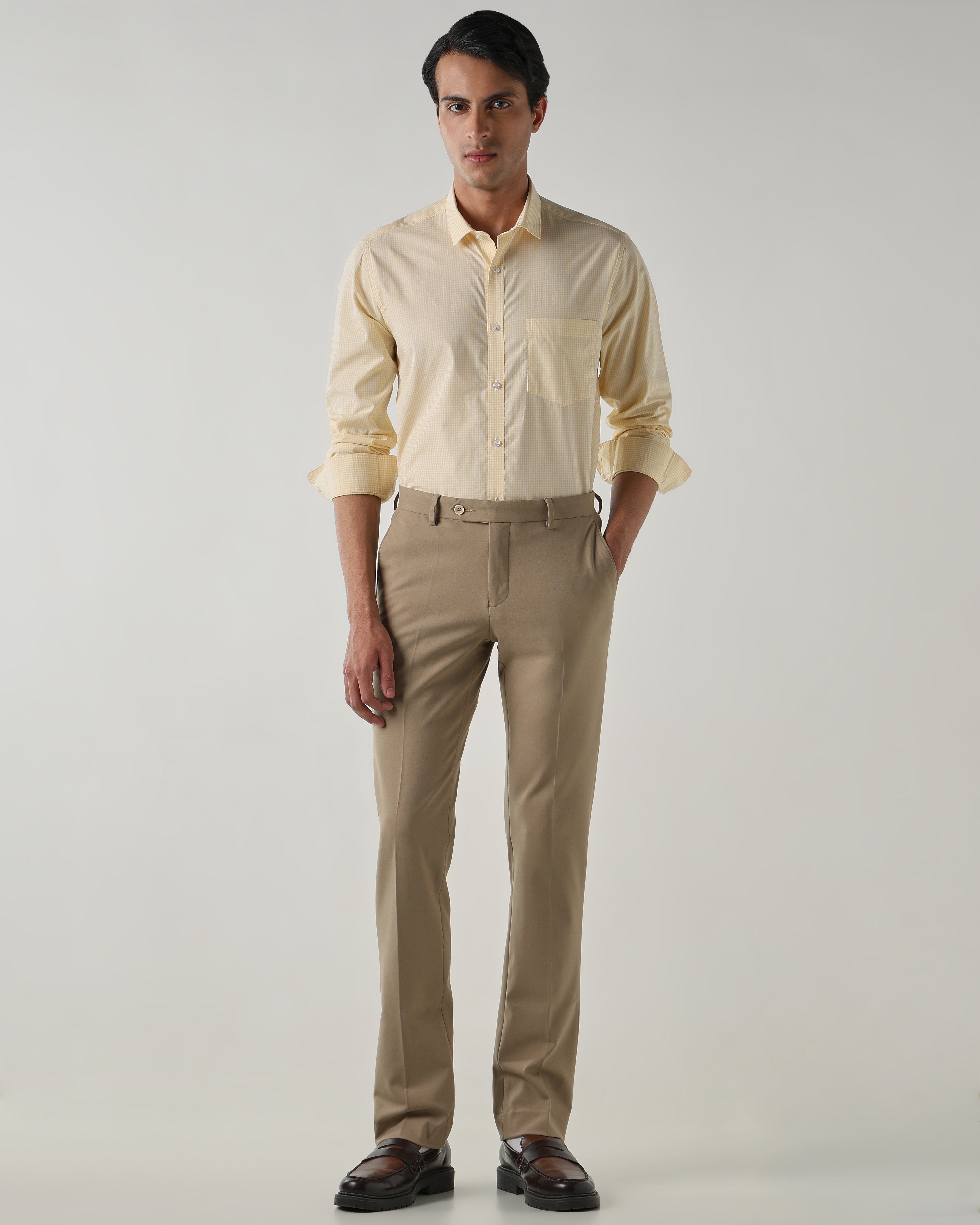 Men Regular Fit Shirt White/Yellow