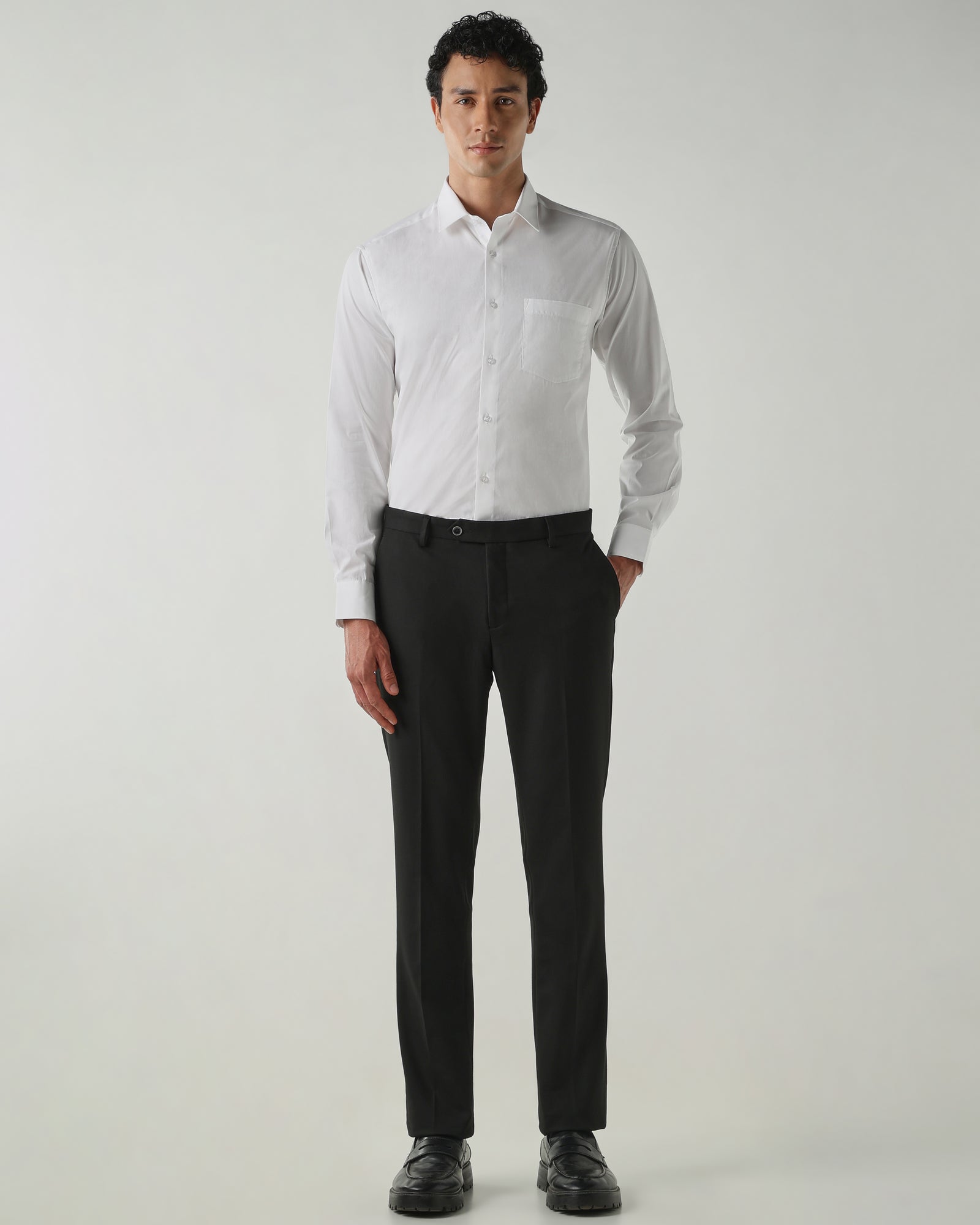 Men Slim Fit Shirts White