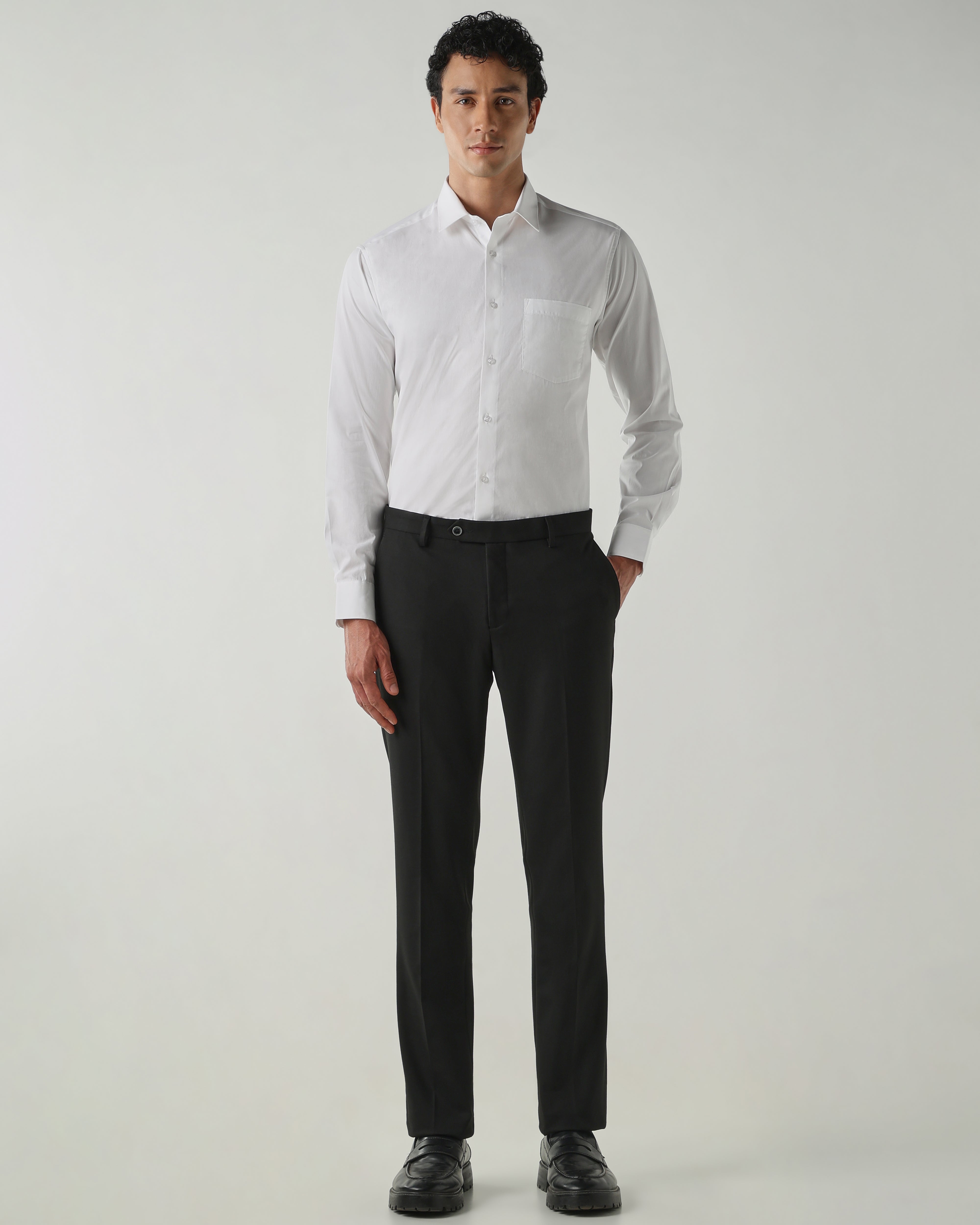 Men Slim Fit Shirts White
