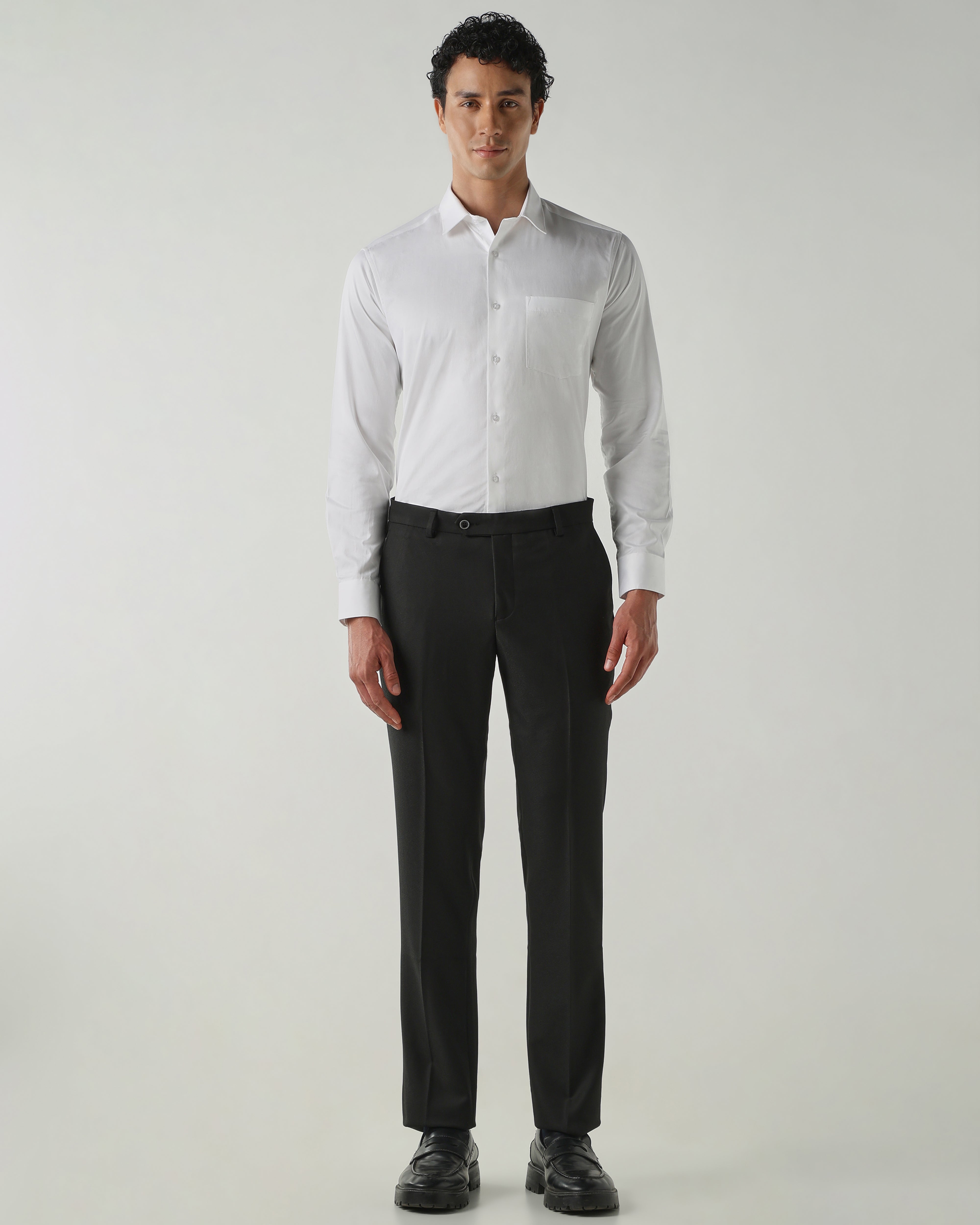 Men Slim Fit Shirts White