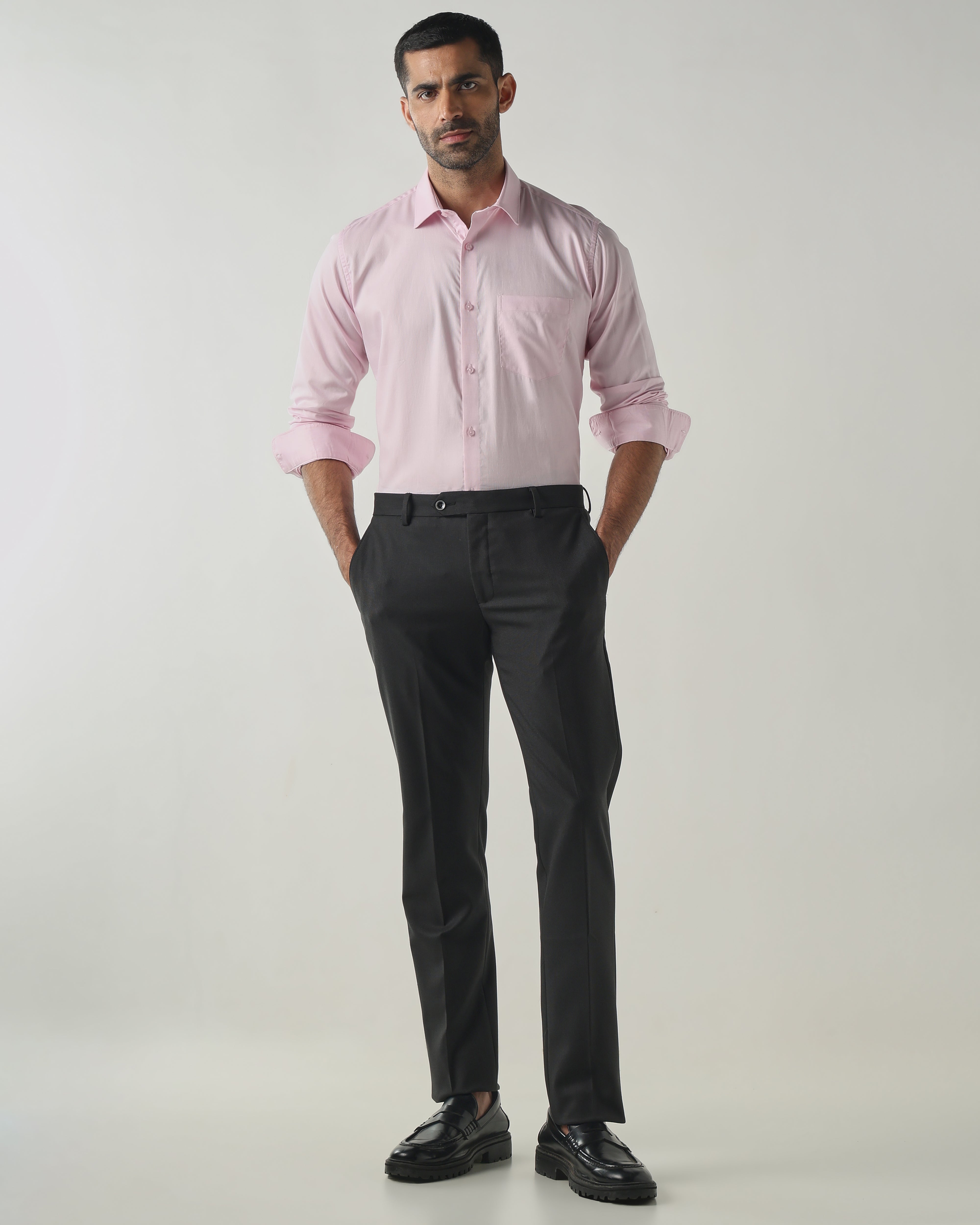 Black Tailor Fit Fashion Formal Trousers