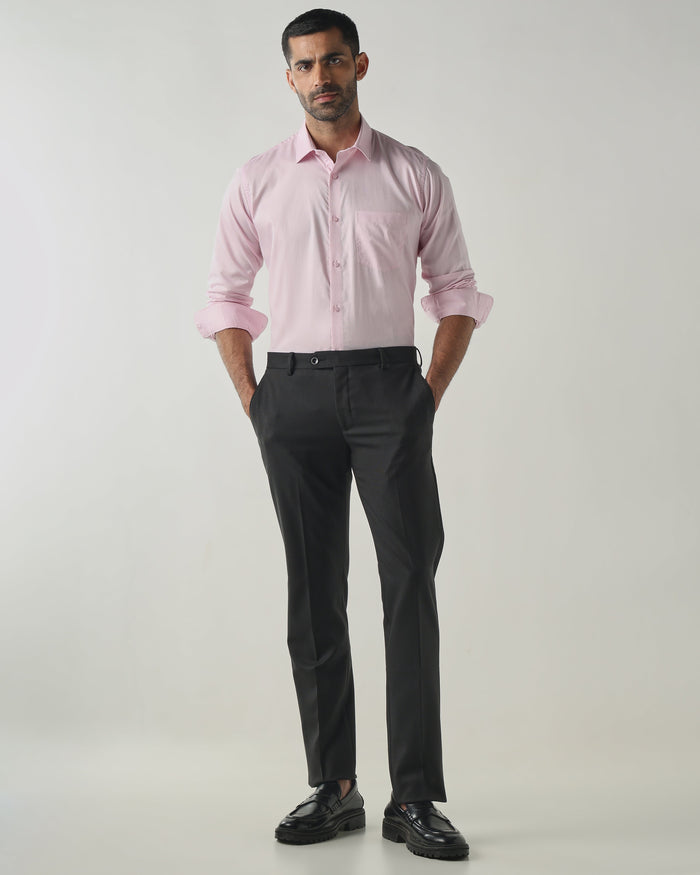 Black Tailor Fit Fashion Formal Trousers