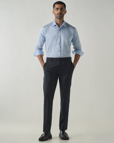 Blue Tailor Fit Fashion Formal Trousers