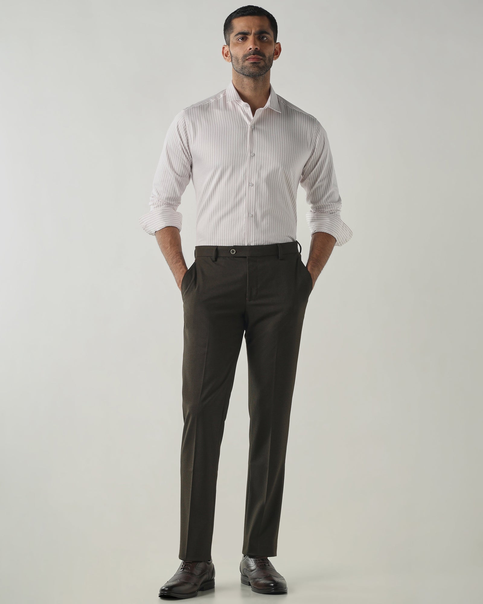 Olive Tailor Fit Fashion Formal Trousers