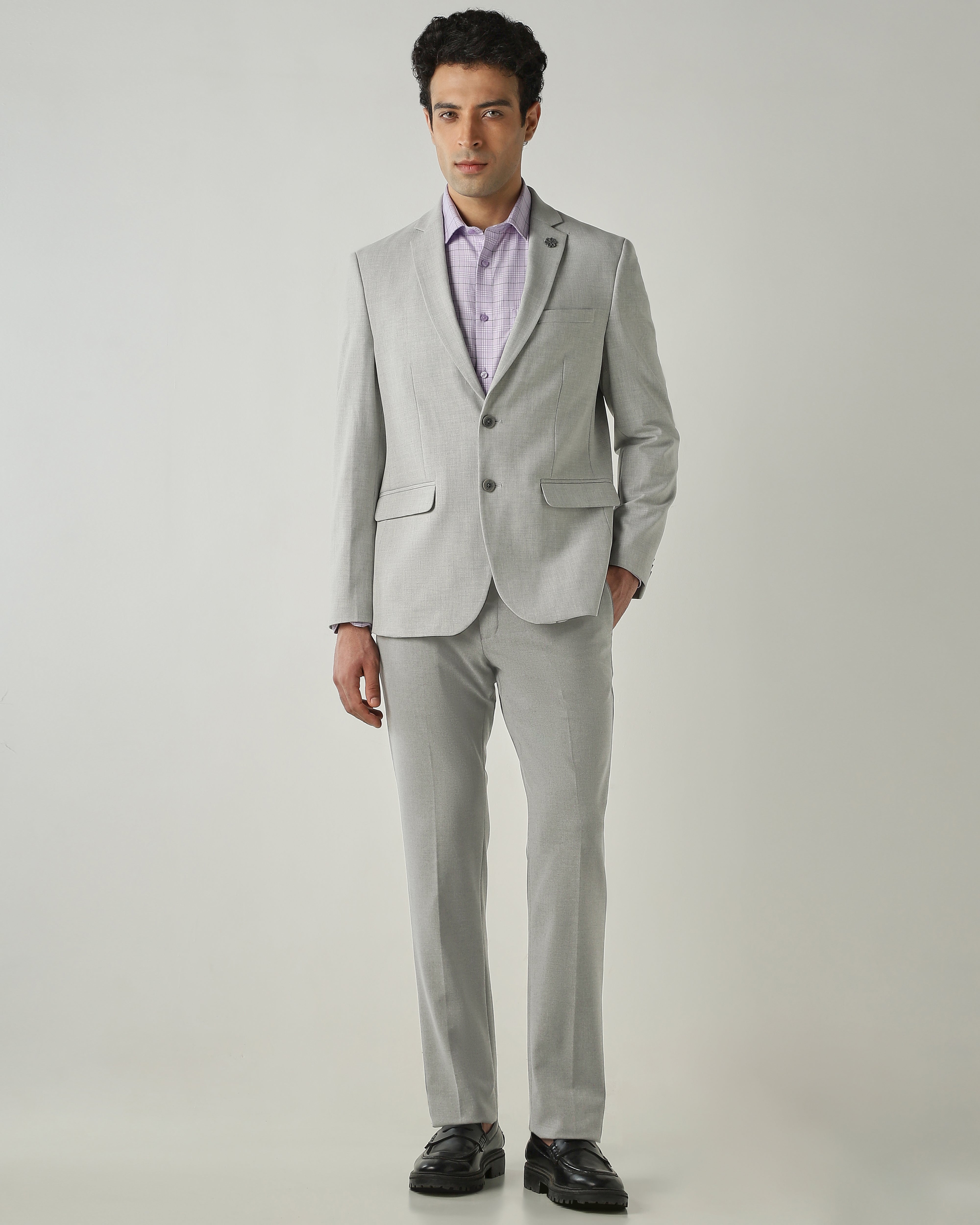 Blazer Lt Grey Tailor Fit Polyviscose