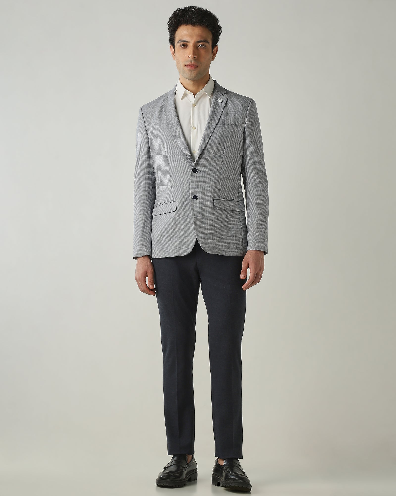 Blazer Blue Slim Fit Polyviscose
