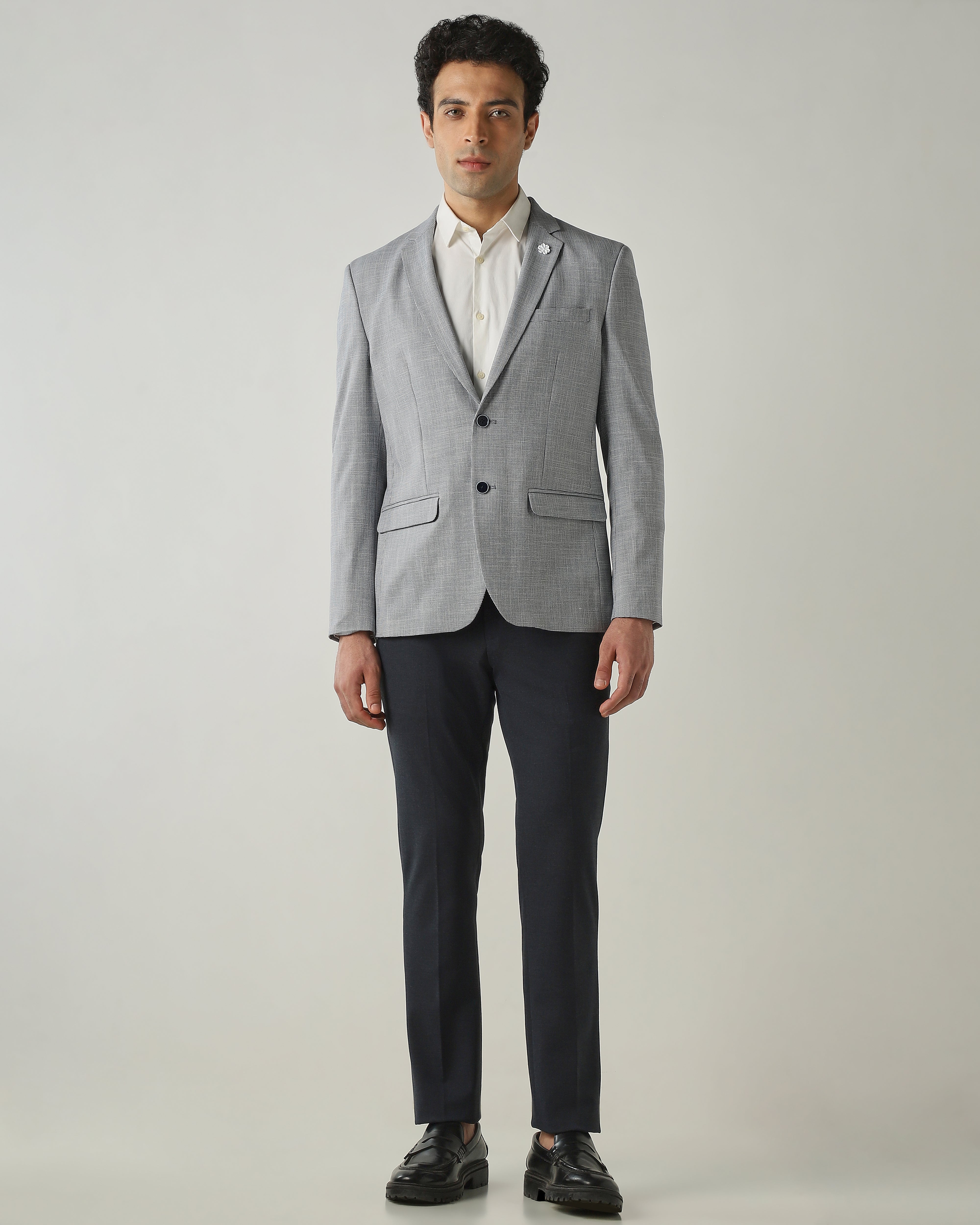 Blazer Blue Slim Fit Polyviscose