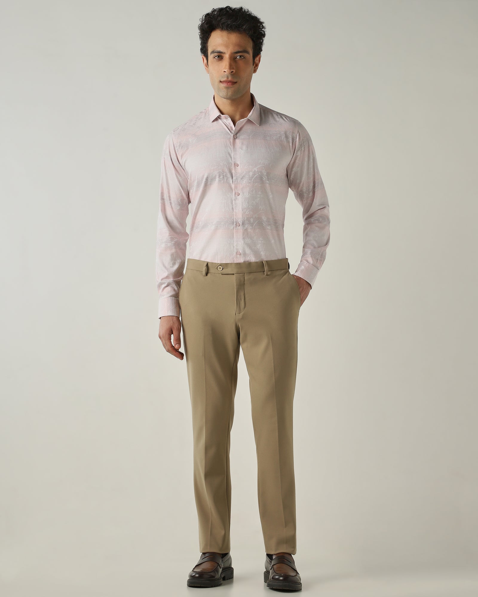 Shirt Pink Slim Fit 100% Cotton