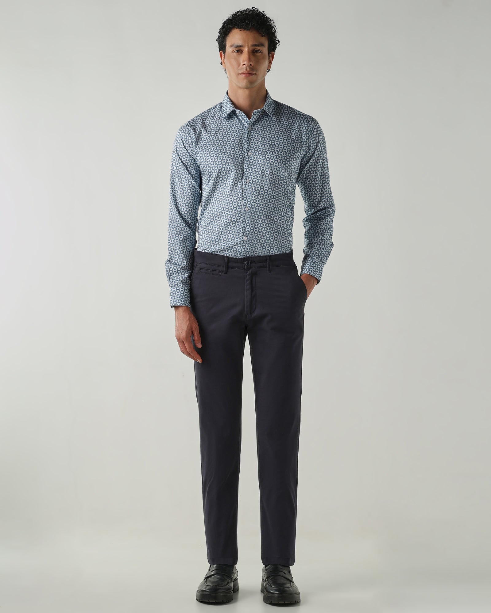 Men Slim Fit Shirts Sky Blue