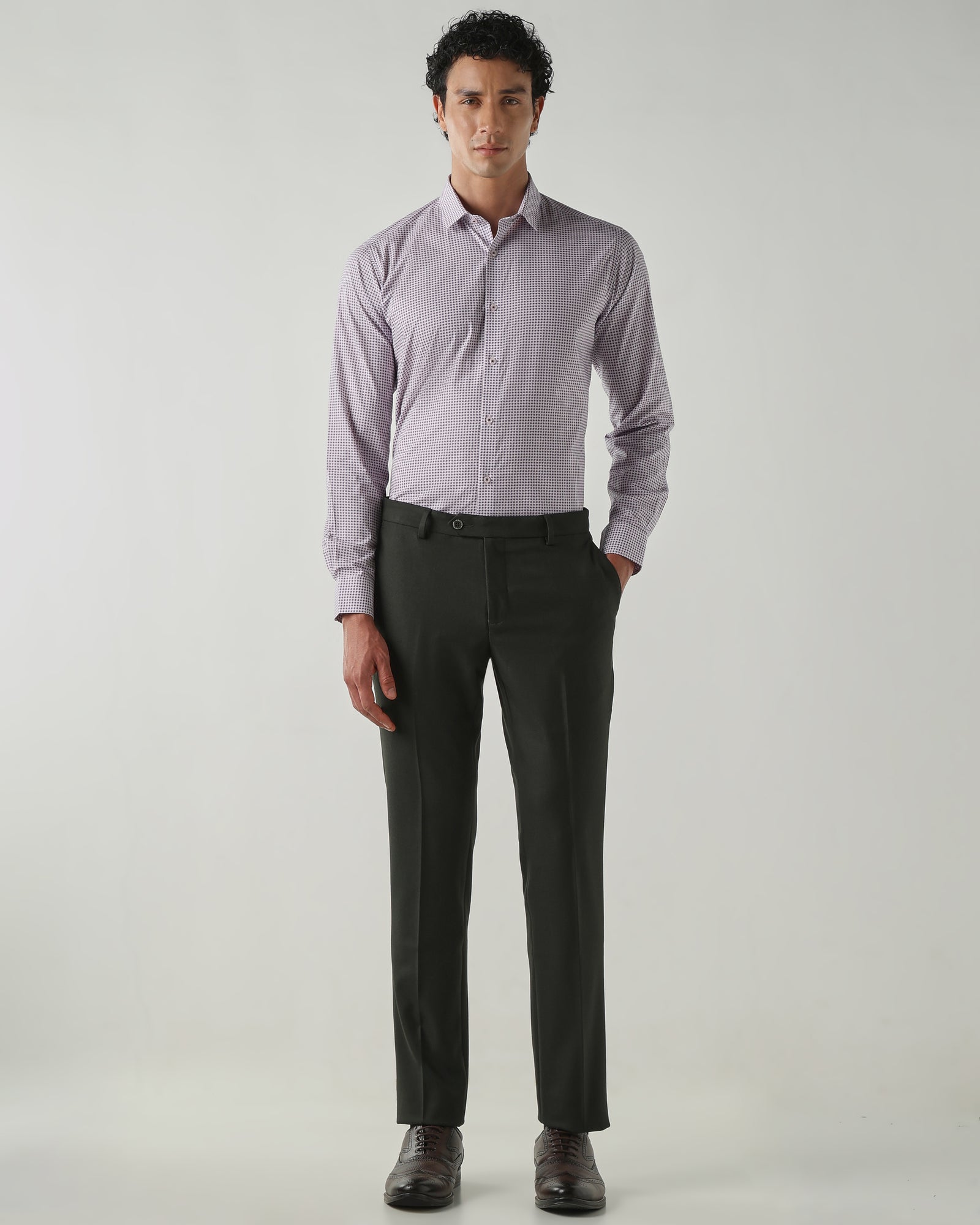 Men Slim Fit Shirts Purple