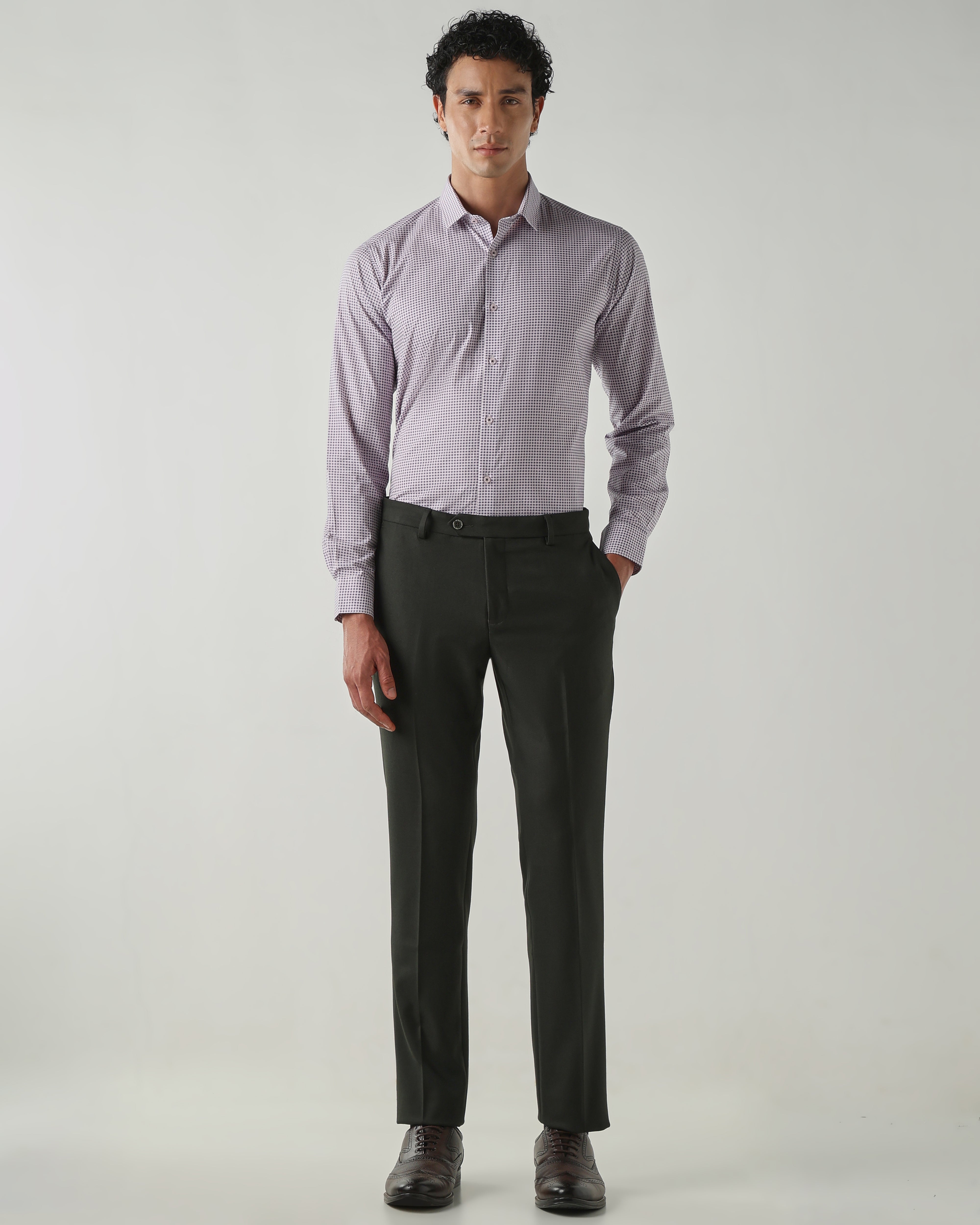 Men Slim Fit Shirts Purple
