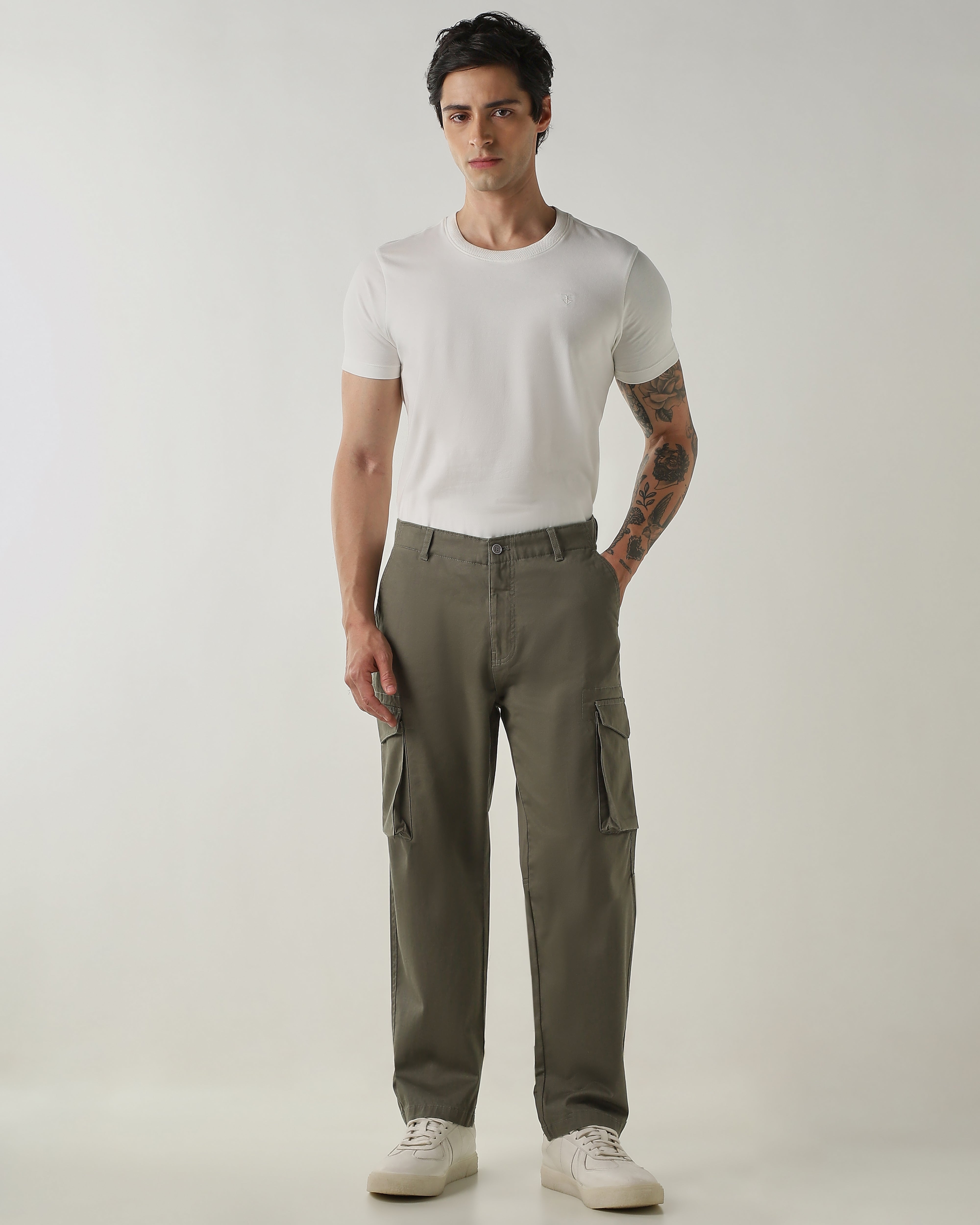 Regular Fit Cargo Olive