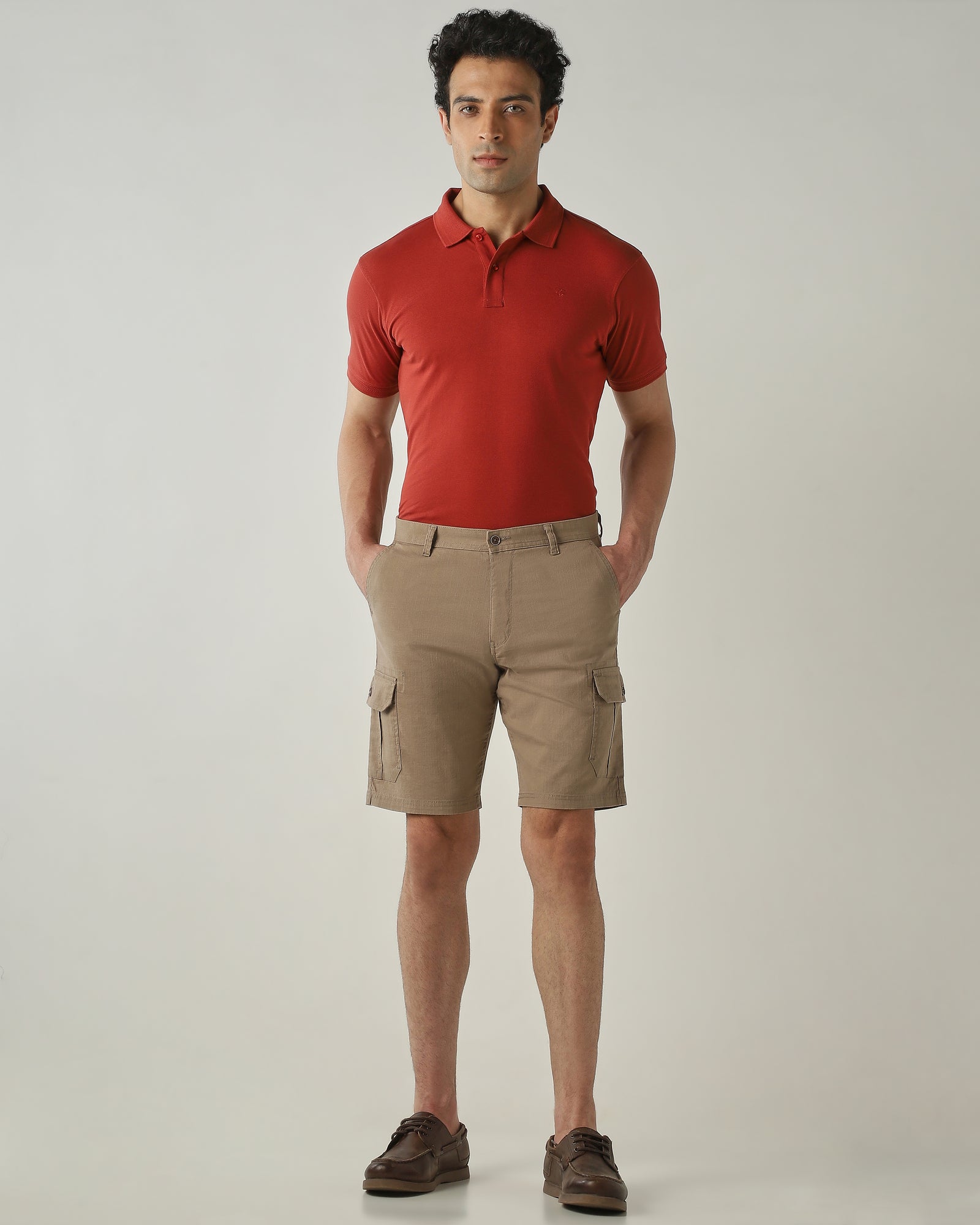 Cargo Short Khaki Regular Fit 100% Cotton