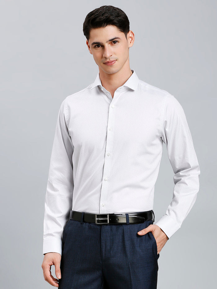 Grey Solid 100% Cotton Slim Fit Formal Full Sleeve Shirt