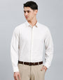 White & Beige Checks 100% Cotton Slim Fit Formal Full Sleeve Shirt