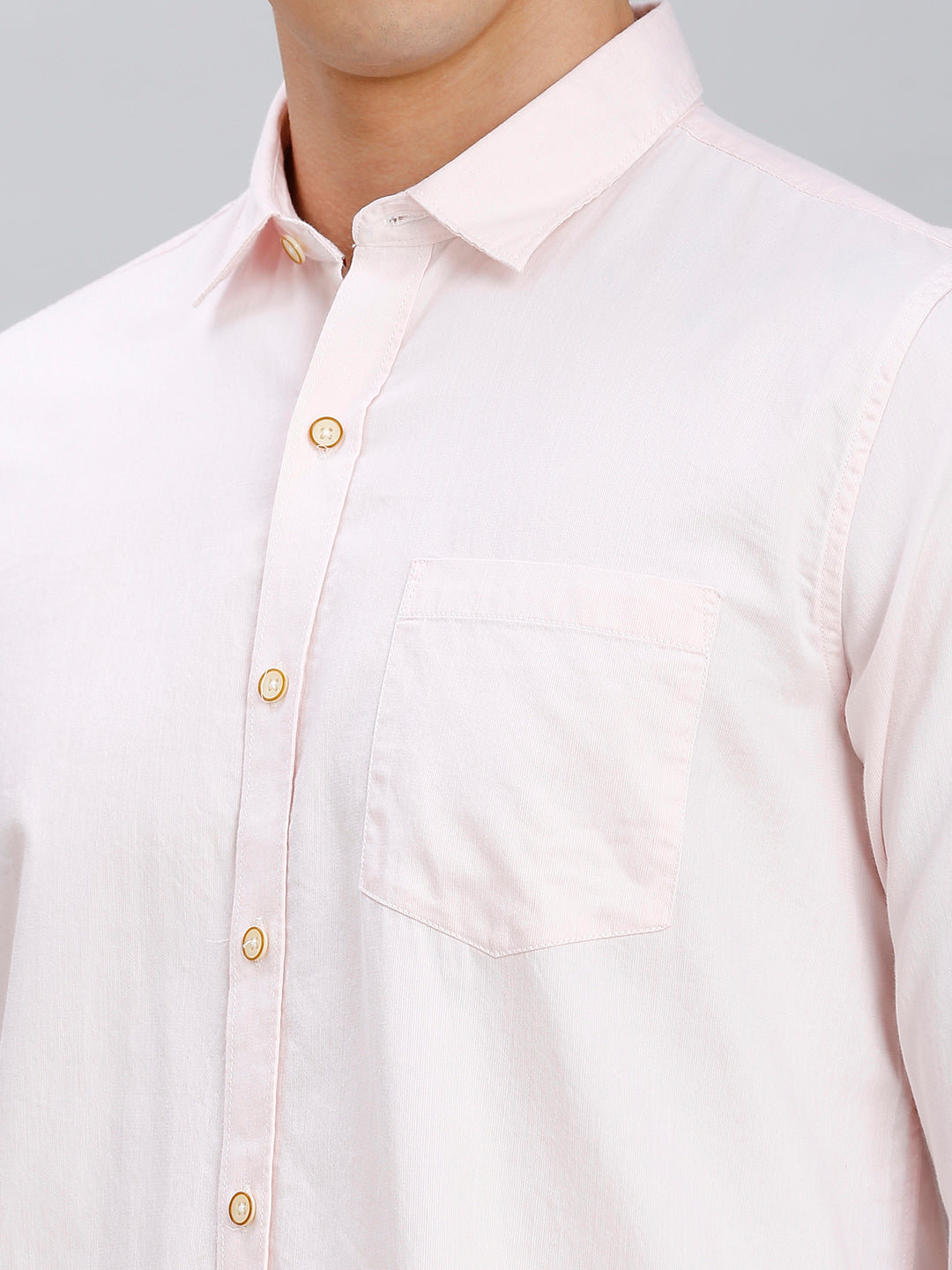 Baby Pink Dobby Y/D 100% Cotton Slim Fit Casual Full Sleeve Shirt