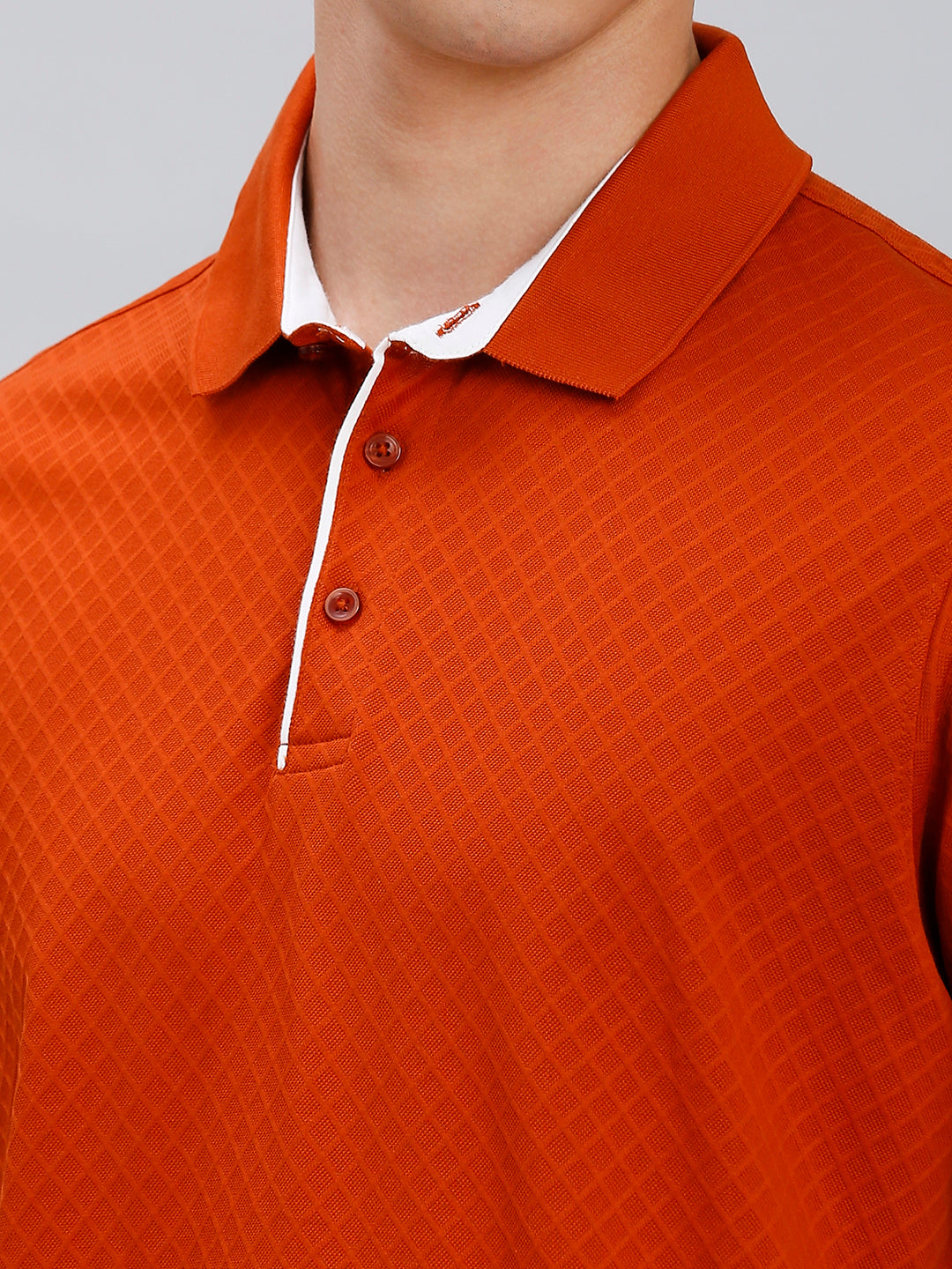 Tangerina Jacquard 100% Cotton Slim Fit Casual Half Sleeve T-Shirt