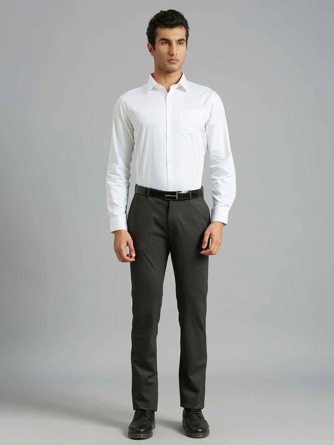 White Plain Gizacotton Regular Fit Formal Full Sleeve Shirt