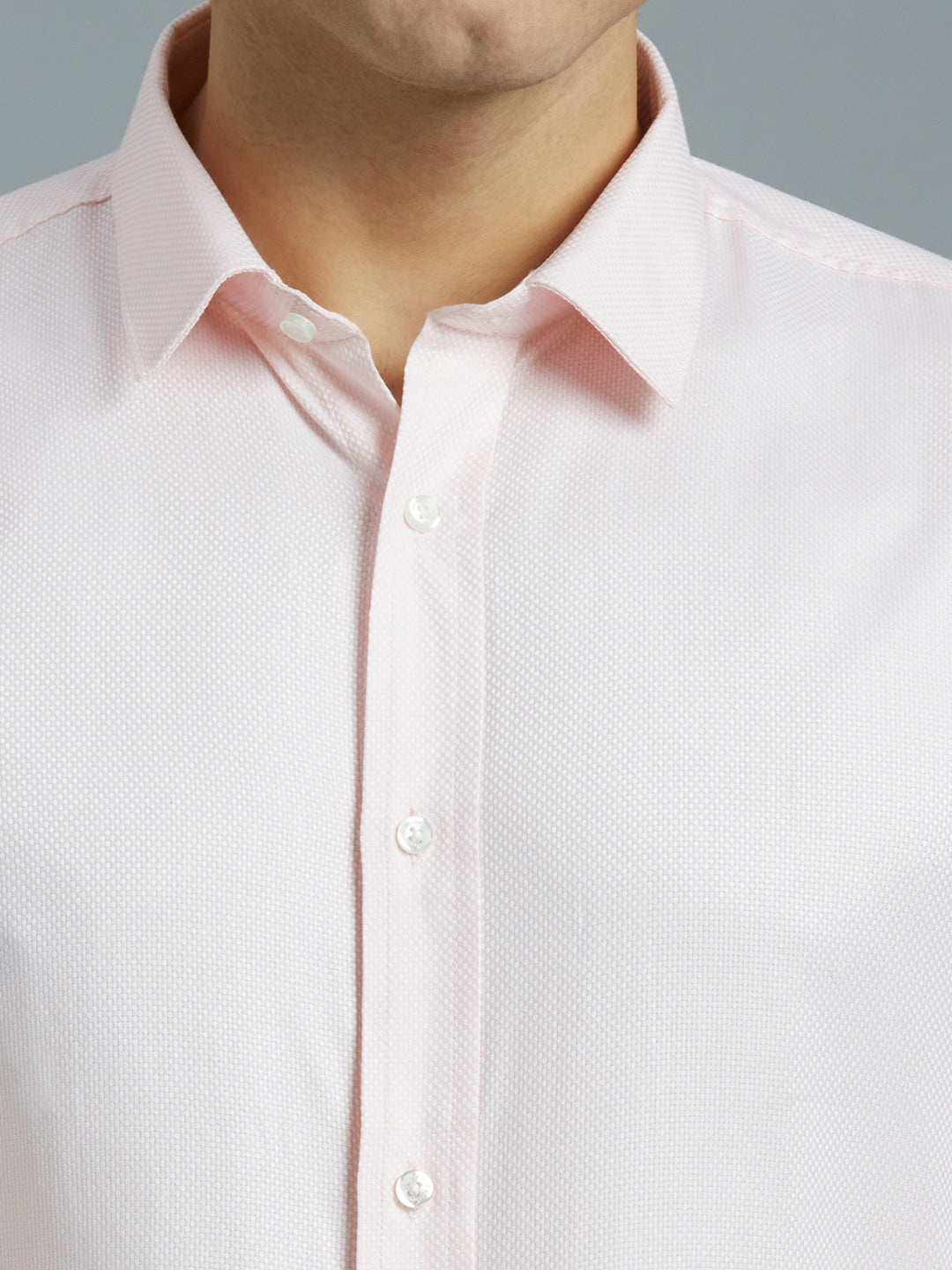 Elegant Light Pink Solid 100% Cotton Slim Fit Formal Full Sleeve Shirt