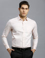 Peach Solid 100% Cotton Regular Fit Formal Full Sleeve Shirt