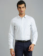 White & Light Blue Stripe 100% Cotton Slim Fit Formal Full Sleeve Shirt