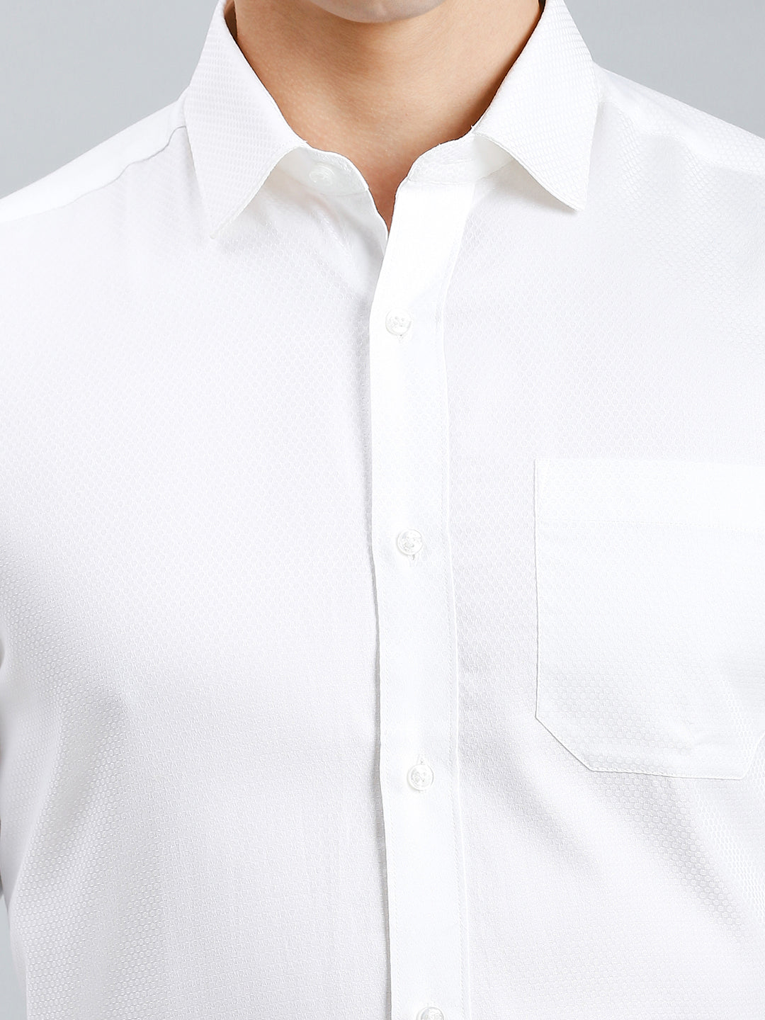 Classic White Solid 100% Cotton Regular Fit Formal Full Sleeve Shirt