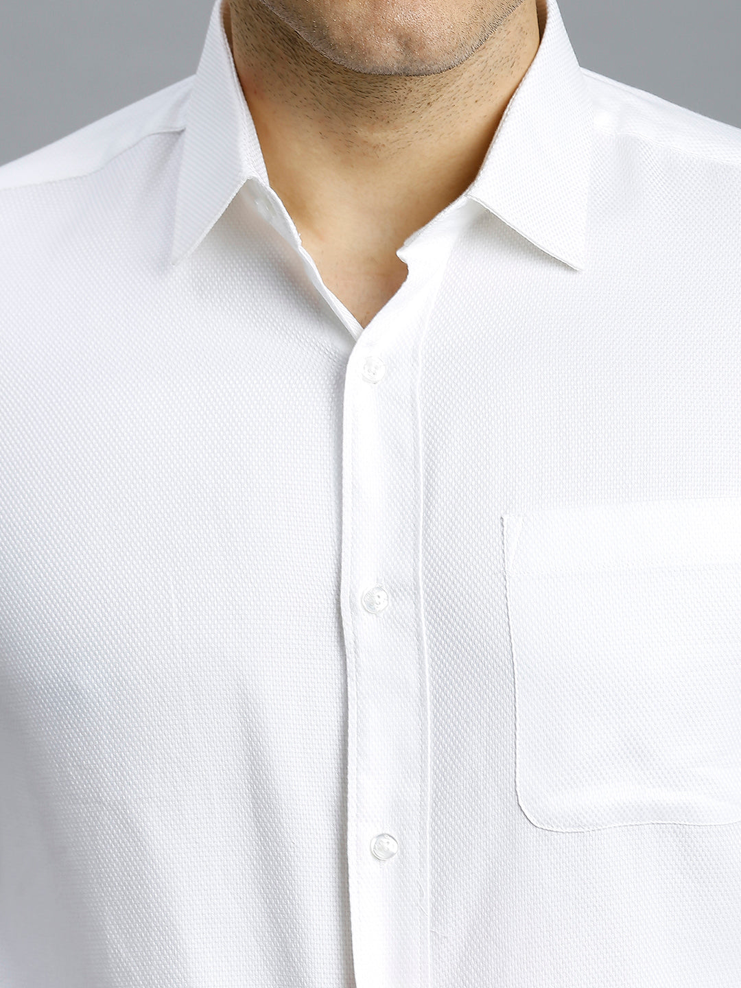 White Solid 100% Cotton Regular Fit Formal Full Sleeve Shirt