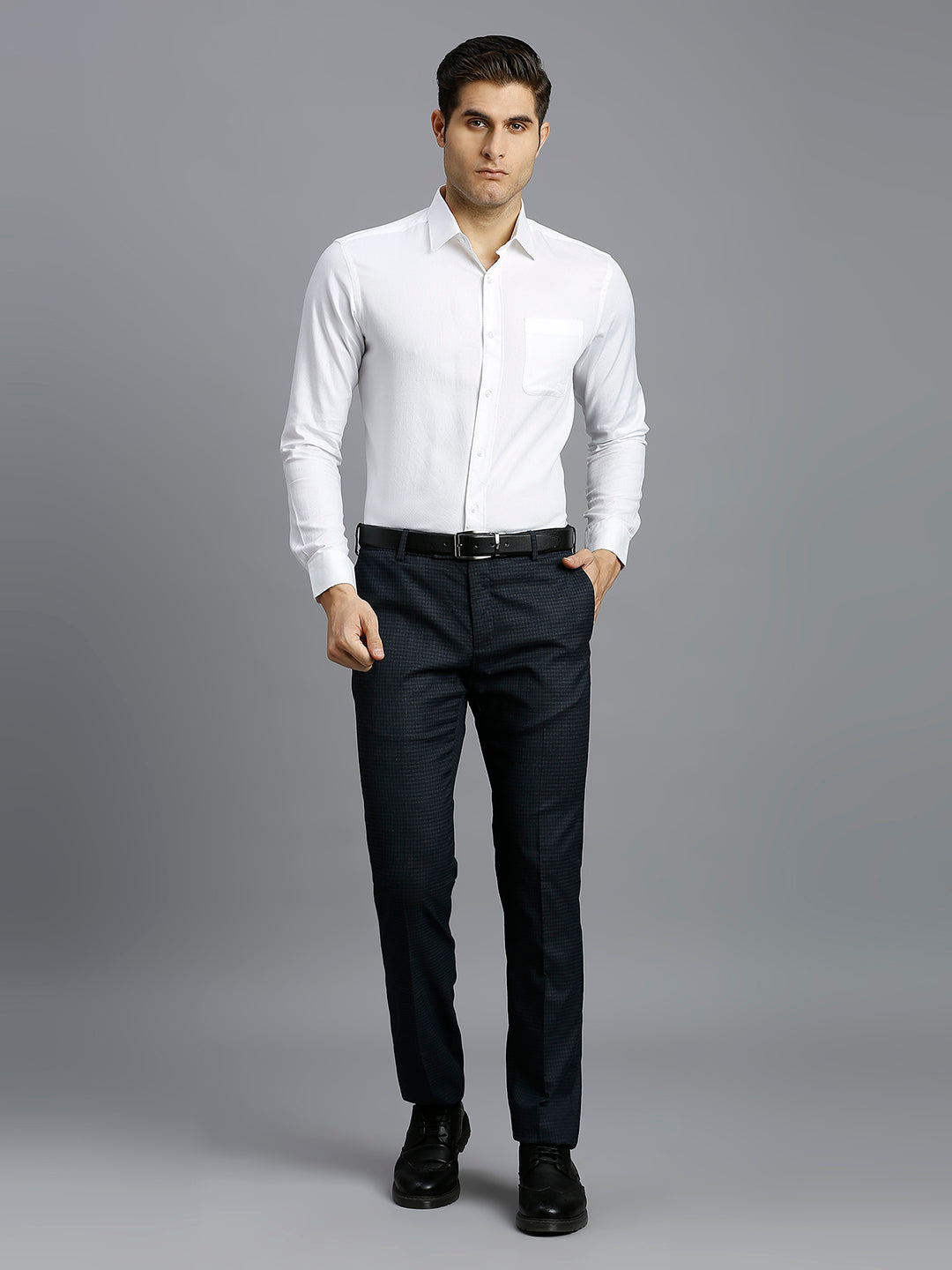 White Solid 100% Cotton Regular Fit Formal Full Sleeve Shirt