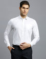 White Solid 100% Cotton Regular Fit Formal Full Sleeve Shirt