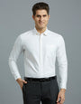 White Solid 100% Cotton Regular Fit Formal Full Sleeve Shirt