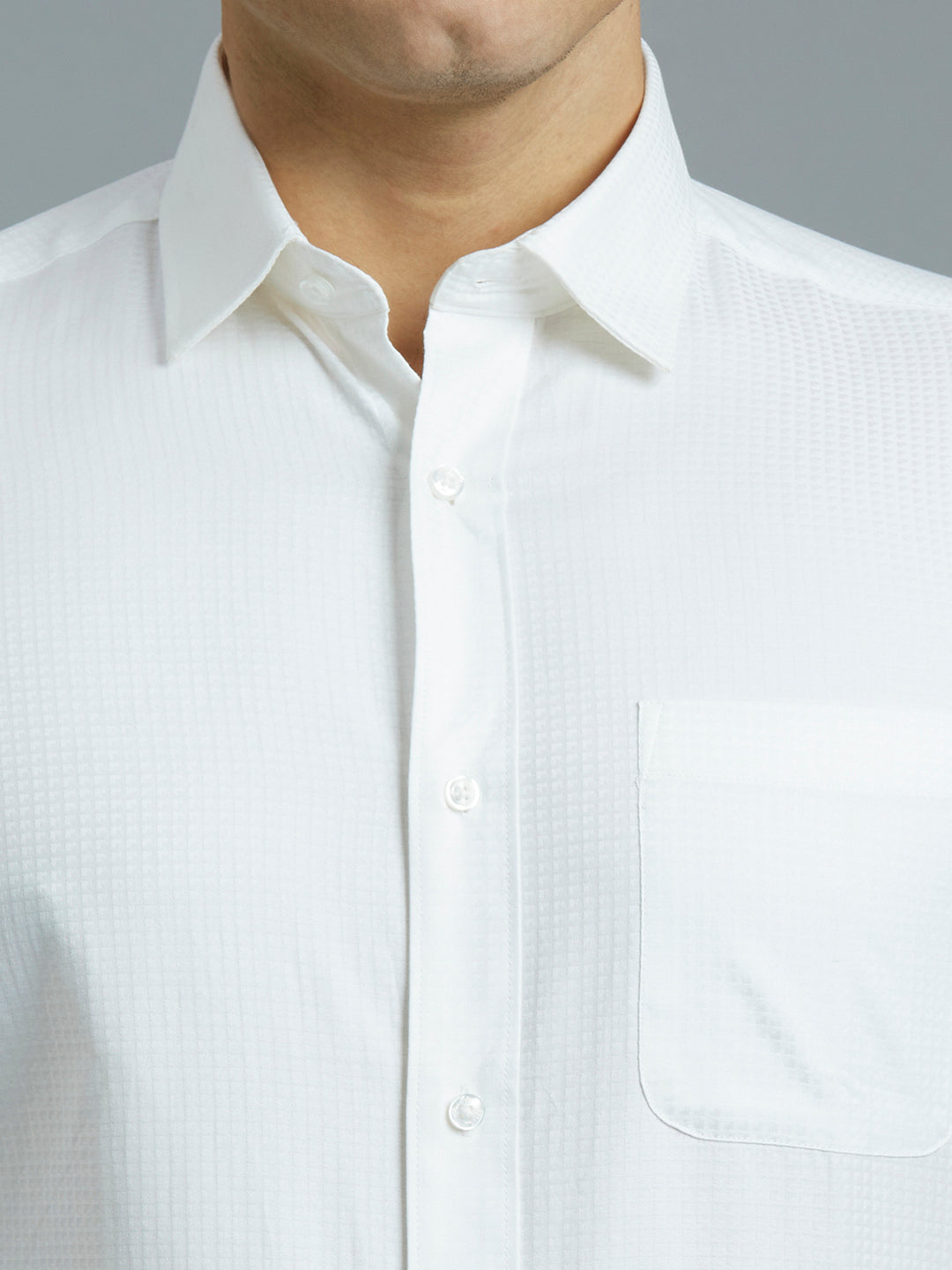 White Solid 100% Cotton Regular Fit Formal Full Sleeve Shirt