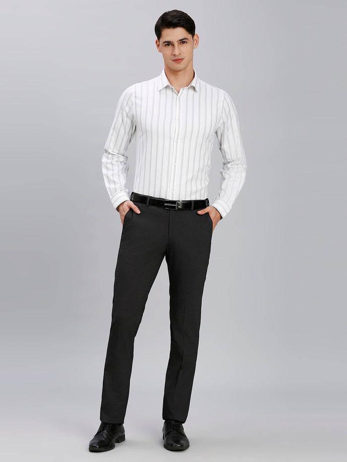 Rust Plain Poly Viscose Elastane Auto Fit Formal Cross Pocket Trouser