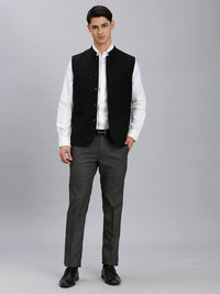 Light Grey Plain Poly Viscose Elastane Auto Fit Formal Cross Pocket Trouser