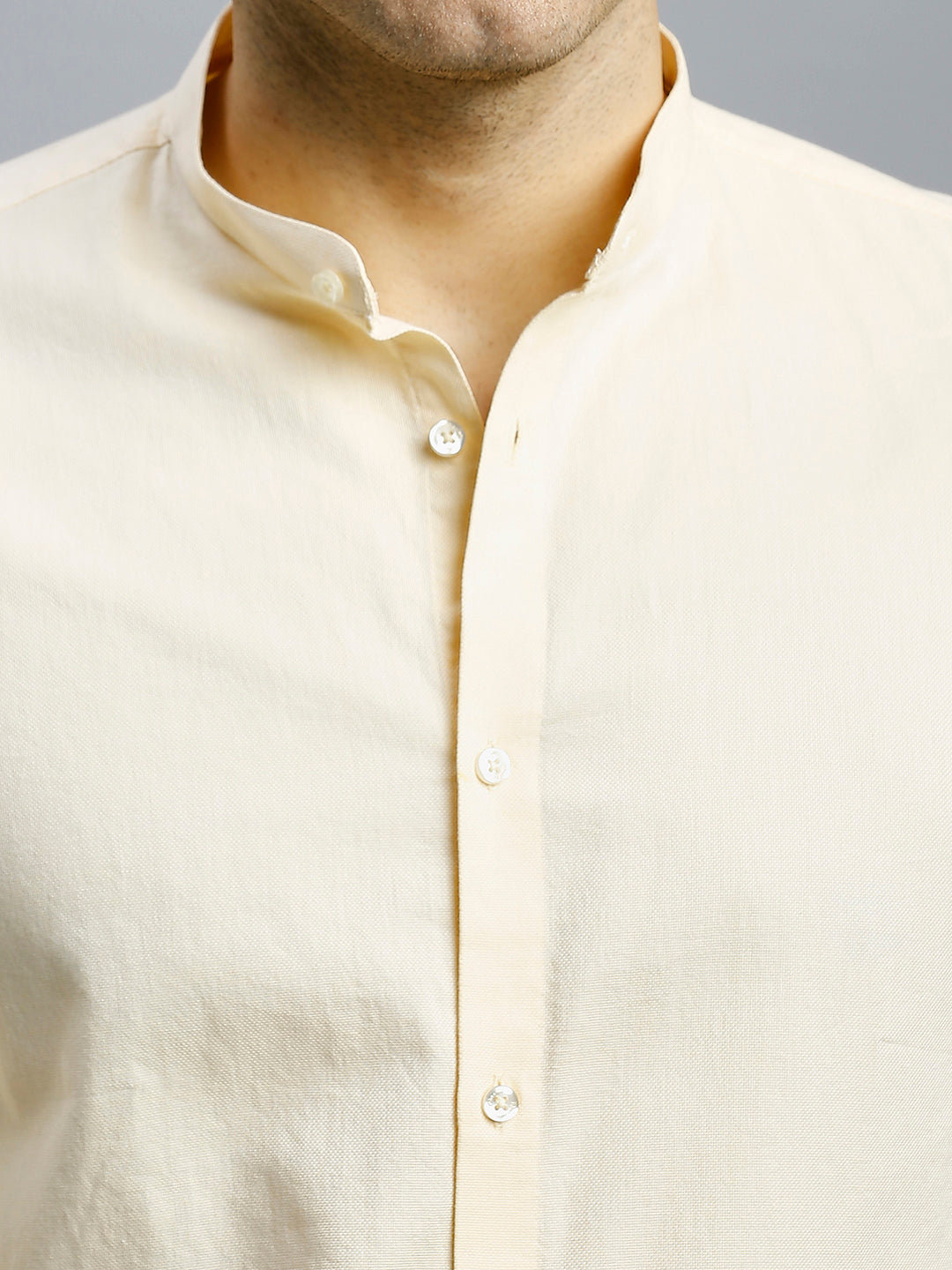 Yellow Dobby Y/D 100% Cotton Slim Fit Casual Roll Up Full Sleeve Shirts