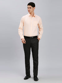 Blue Hearingbone Poly Viscose Elastane Auto Fit Formal Cross Pocket Trouser