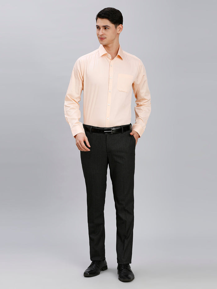 Blue Hearingbone Poly Viscose Elastane Auto Fit Formal Cross Pocket Trouser