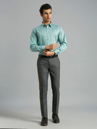 Black Plain Poly Viscose Tailor Fit Formal Cross Pocket Trouser