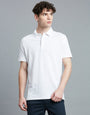 White Jacquard 100% Cotton Slim Fit Casual Half Sleeve T-Shirt