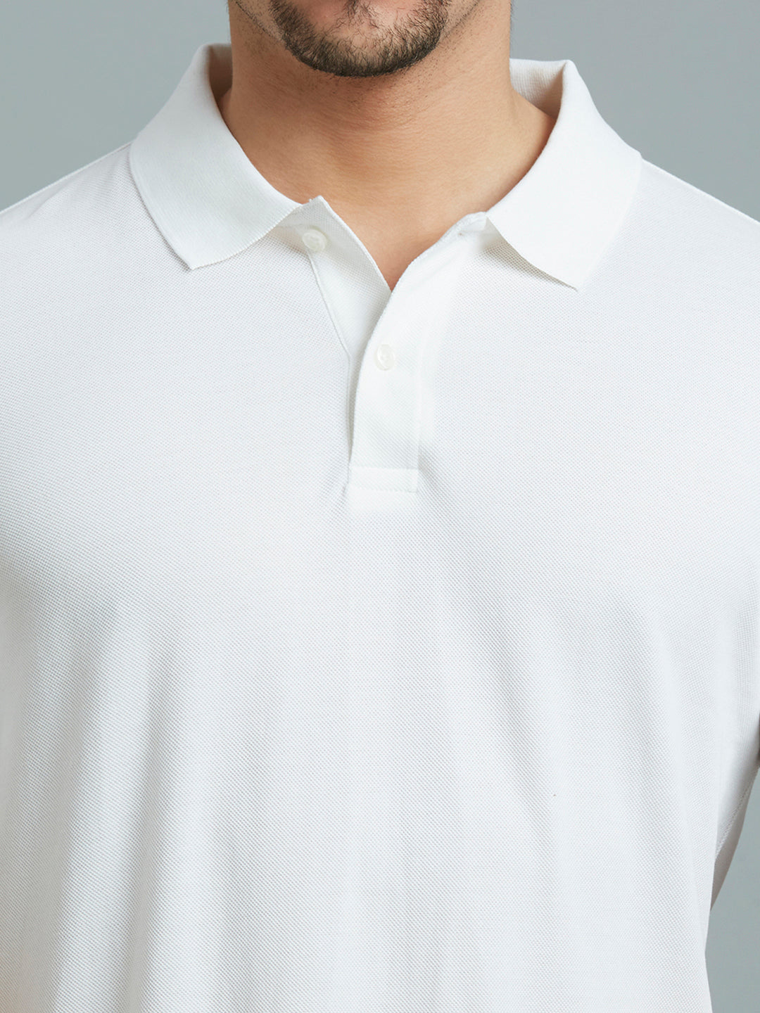 White Pq 100% Cotton Slim Fit Casual Half Sleeve T-Shirt