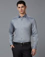 Grey Solid 100% Cotton Regular Fit Formal Essential Full Sleeve Shirt