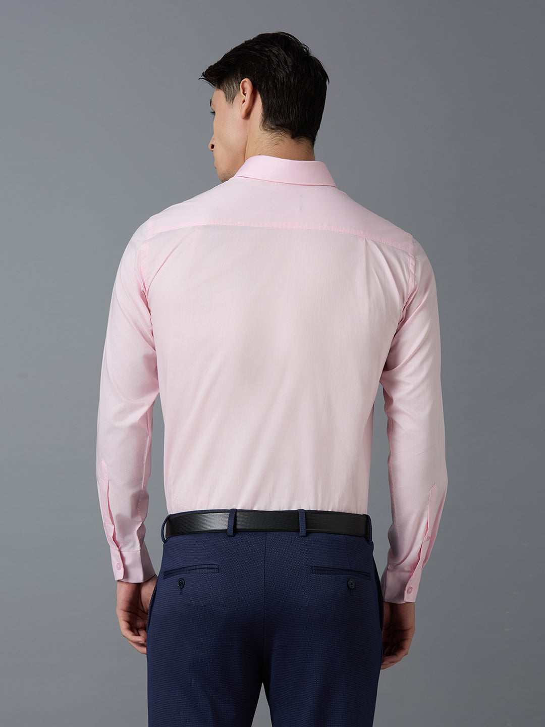 Pink Solid 100% Cotton Regular Fit Formal Essential Full Sleeve Shirt