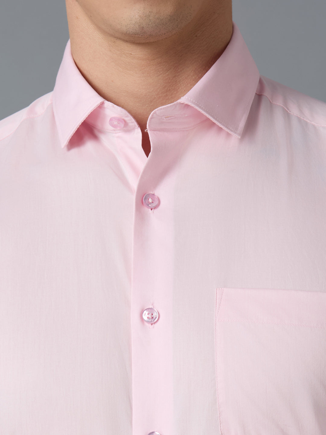 Pink Solid 100% Cotton Regular Fit Formal Essential Full Sleeve Shirt