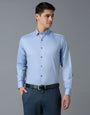 Sky Blue Solid 100% Cotton Regular Fit Formal Essential Full Sleeve Shirt