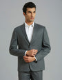 Grey Dobby Y/D Poly Viscose Elastane Tailor Fit Formal Full Sleeve Blazers