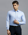 Sky Blue Dobby Y/D 100% Cotton Regular Fit Formal Full Sleeve Shirt