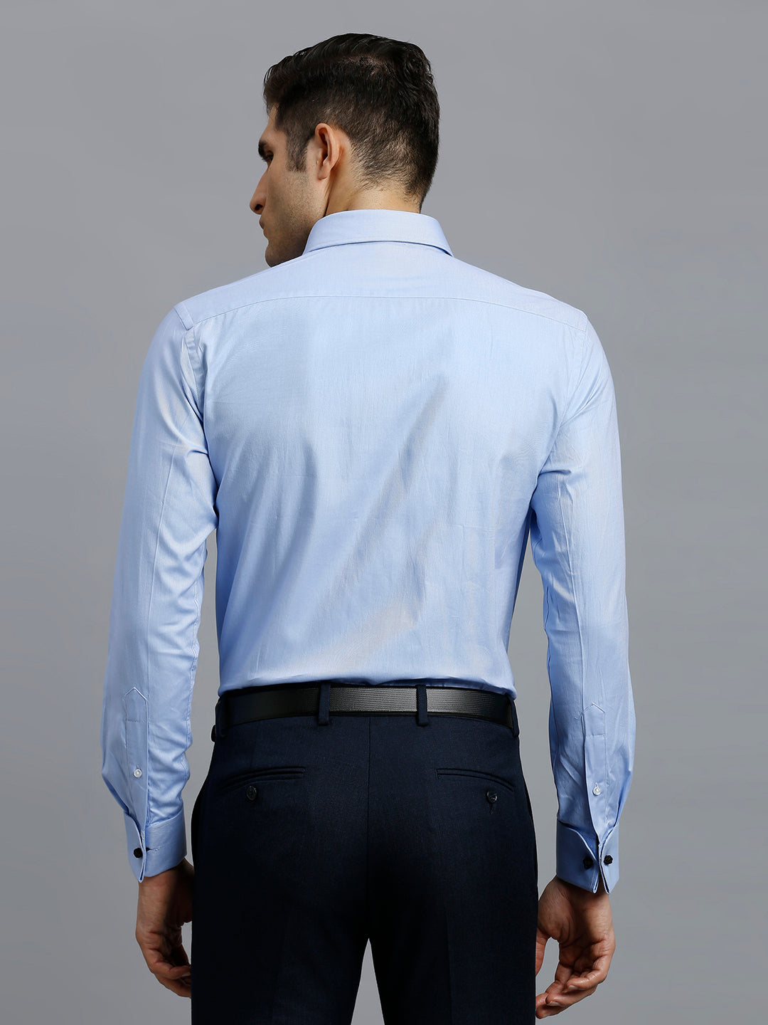 Sky Blue Dobby Y/D 100% Cotton Regular Fit Formal Full Sleeve Shirt